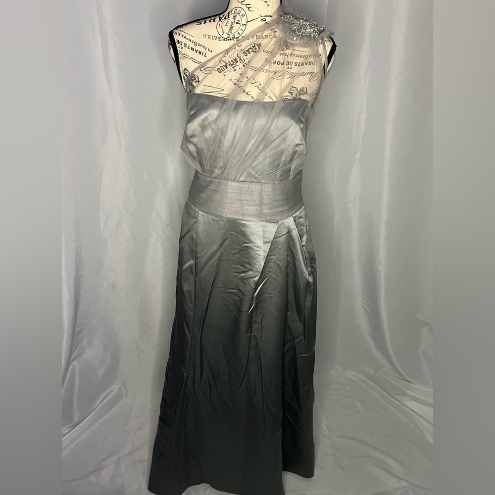 - David’s Bridal silver / grey bridesmaids dress